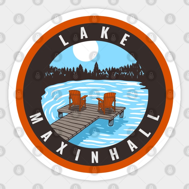 Lake Maxinhall Moon Sticker by Camp Happy Hour